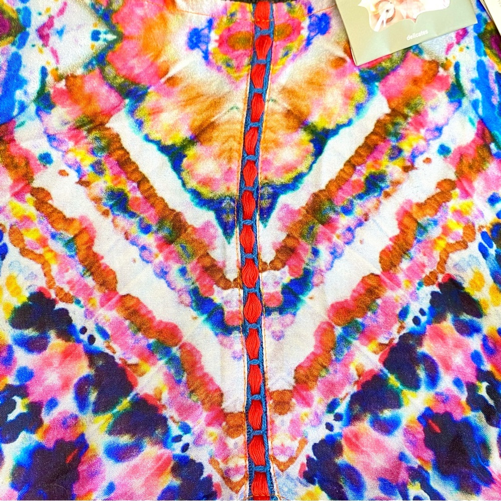 NWT Bl-ank London Anthropologie water color tie dye short sleeve dress small - Picture 3 of 13